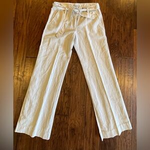 J Crew Tan Linen pants size 4 belted